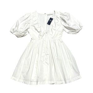 Abercrombie & Fitch A&F White Puff Summer Mini Dress White XS Petite NEW XS